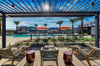 Luxury poolside cabanas